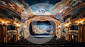 Interior of big hall in luxury classic theater