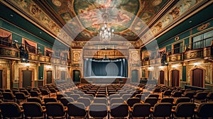 Interior of big hall in luxury classic theater