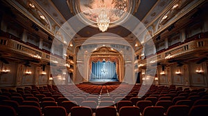 Interior of big hall in luxury classic theater