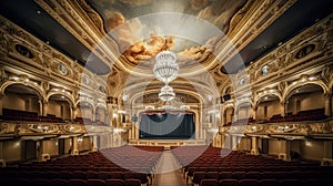 Interior of big hall in luxury classic theater