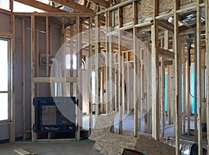 Interior of a big new house under construction