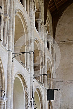 Interior of Binham Priory or St Mary`s Priory, Binham, Norfolk, England, UK