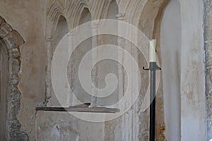 Interior of Binham Priory or St Mary`s Priory, Binham, Norfolk, England, UK