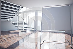 Interior with blank whiteboard