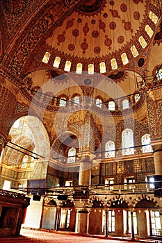 Interior of Blue Mosque in Istanbul