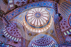 Interior of the Blue Mosque, Istanbul. Turkey