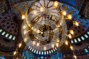 Interior of the Blue Mosque, Istanbul. Turkey