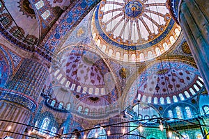 Interior of the Blue Mosque, Istanbul. Turkey