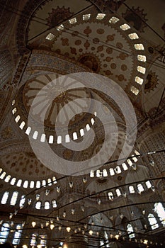 Interior of the Blue Mosque. Istanbul, Turkey
