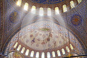 Interior of the Blue Mosque / Istanbul, Turkey photo