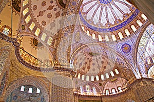 Interior of the Blue Mosque, Istanbul, Turkey