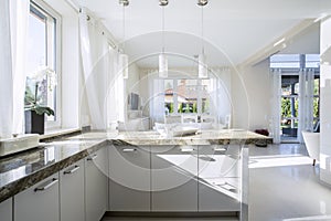 Interior of bright kitchen