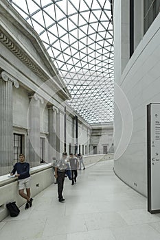 Interior of the British Museum with the glazed canopy