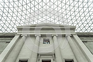 Interior of the British Museum with the glazed canopy