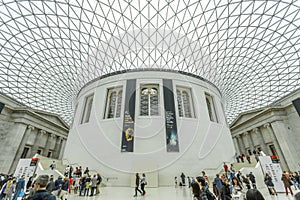 Interior of the British Museum with the glazed canopy