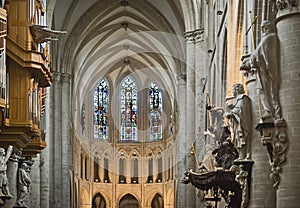 Interior of the Brussels Cathedral photo