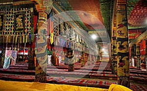 Interior in a Buddhist temple