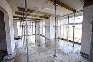 Interior of a building under construction