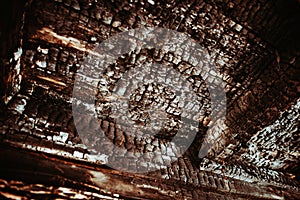 Interior of a burnt fire home