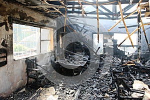 Interior of Burnt Home