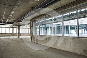 Interior of business center under construction