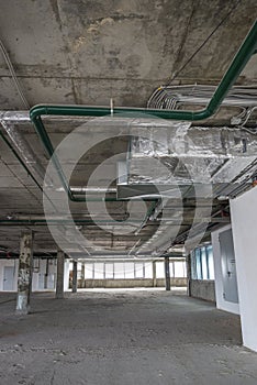 Interior of business center under construction