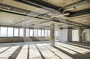 Interior of business center under construction