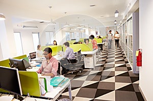 Interior Of Busy Modern Design Office