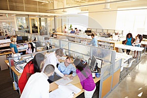 Interior Of Busy Modern Open Plan Office