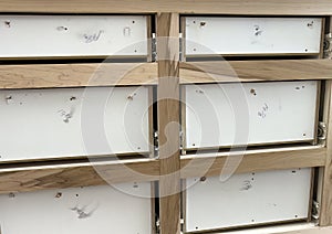 Interior cabinets being refaced for home remodel project