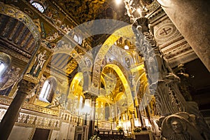 Interior of the Capella Palatina Chapel inside the Palazzo dei Normanni in Palermo, Sicily, Italy photo
