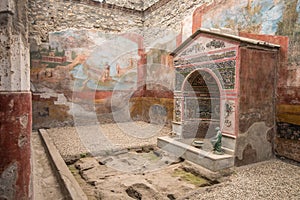 Interior of Casa della Fontana Piccola, Pompeii, Italy photo