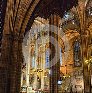 Interior of cathedral of Barcelona