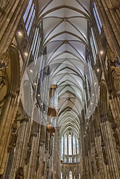 Interior of the Cathedral Church of Saint Peter in Cologne, Germany