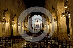 Interior Cathedral Duomo Siracusa Cattedrale metropolitana della NativitÃ  di Maria Santissima, Syracuse, Sicly, Italy