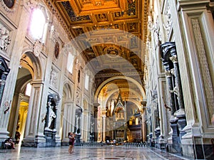 Interior of the Archbasilica of St. John Lateran in Rome