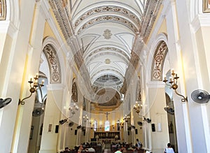 Interior of Cathedral of San Juan Bautista in Old San Juan, Puerto Rico. photo
