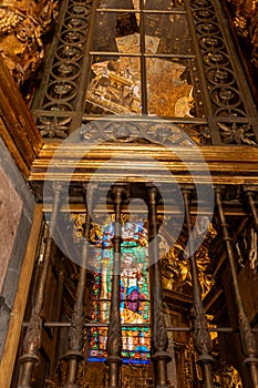 interior of the cathedral of Santiago de Compostela. Galicia, Spain