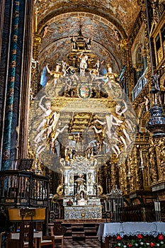 interior of the cathedral of Santiago de Compostela, Galicia in Spain