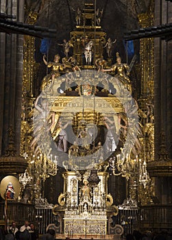 Interior of cathedral of Santiago de Compostela