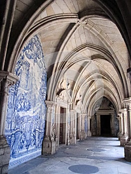 interior of a Catholic church in Porto, Portugal.