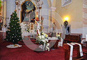 The interior of the Catholic Church in Stefultov