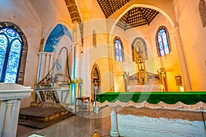 The interior of a Catholic church on Weizhou Island in Beihai, Guangxi, China