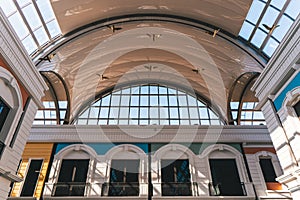 Interior and ceiling of a shopping center