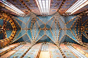 Interior Ceiling of St. Mary's Basilica, a Brick Gothic church adjacent to the Main Market Square in Krakow