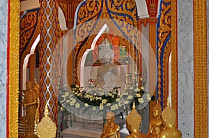 Interior of Chalong temple Phuket Thailand