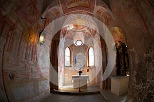 interior of the chapel of the castle in Bled