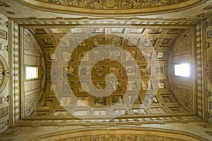 Interior of Chapter House, Templar Castle and the Convent of the Knights of Christ, founded by Gualdim Pais in 1160 AD, is a