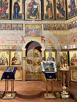 Moscow, Russia, March, 19, 2023. Interior of the Church of the Beheading of the head of John the Baptist in Dyakovo