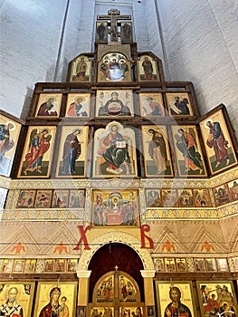 Moscow, Russia, March, 19, 2023. Interior of the Church of the Beheading of the head of John the Baptist in Dyakovo